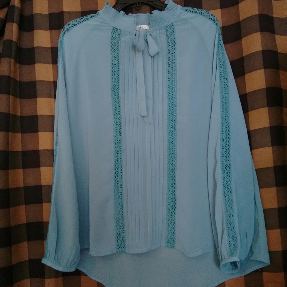 Sweet Salt High-low Blue Blouse